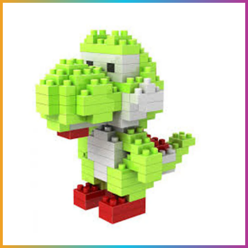Green dinosaur mini building block toy