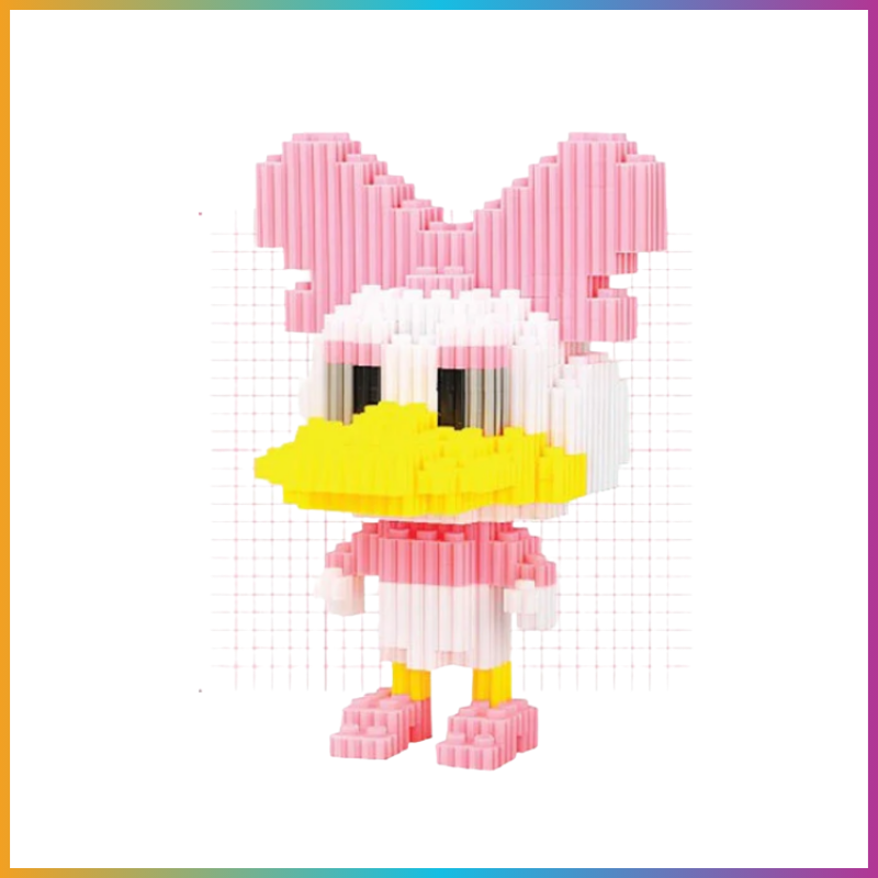 Pink bunny mini building block figure