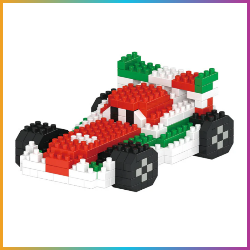 Mini Building Block Formula Car – Red