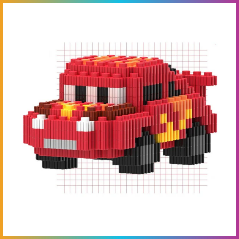 Mini Building Block Racing Car – Red