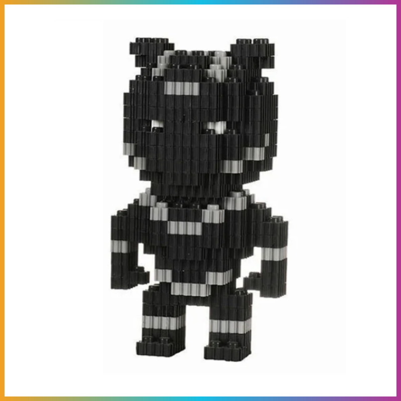 Mini Block Bear Figure – Black
