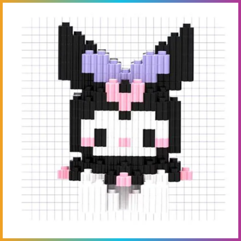 Black cat mini building block figure