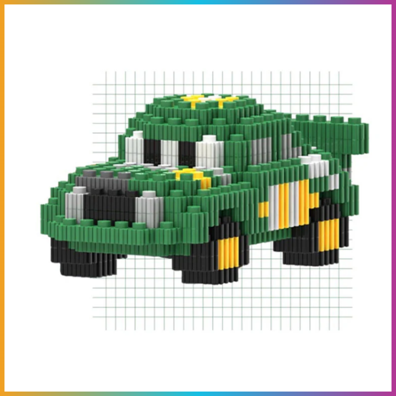 Mini Building Block Off-Road Jeep – Green