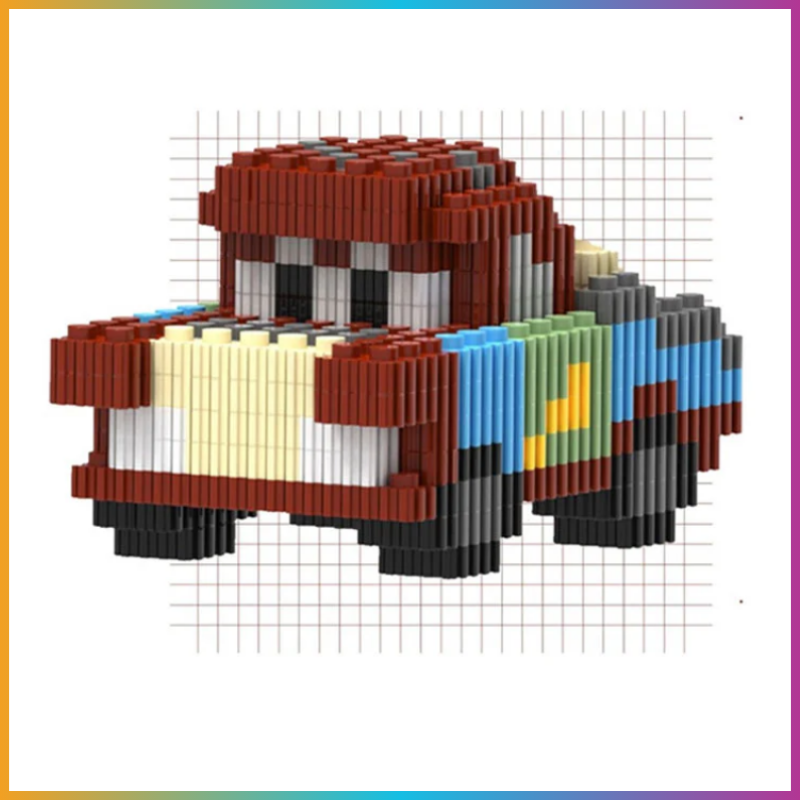 Mini Building Block Vintage Car – Brown